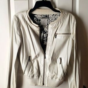 St.John white leather jacket